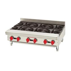 American Range ARSHP-36-6 LP 36" Gas Hotplate w/ 6 Burners & Manual Controls, Liquid Propane, Gas Type: LP