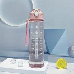 TEMU 27oz Leakproof Bpa-free Sports Water Bottle With Time Marker - Colorful, Transparent, Ideal For Outdoor Activities & Fitness Enthusiasts - Perfect Gift For On Christmas, Thanksgiving, Birthdays