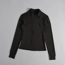 Quality Women's Sportswear Full Zip Up Yoga Jacket Gym Fitness Jackets With Thumb Hole