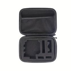 TEMU 1pc Eva Hard Shell Action Camera Storage Case - Shockproof Protective Travel Bag For Hero 12/11/10/9/8/5, Xiaomi Yi 4k, Sj4000, H9r - Black Accessory Organizer