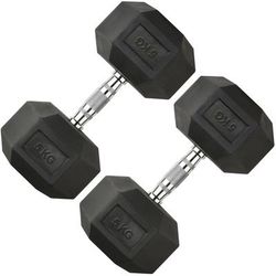 TEMU Hex Dumbbells 2.5kg To 30kg Pairs Rubber Weight Home Gym Equipment, Strength Training Workout Functional Fitness Dumbell Dumbell