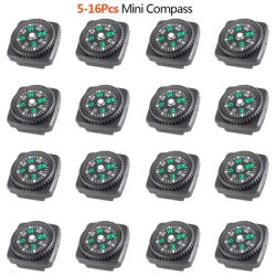 5/10/16Pcs Mini Pocket Oil Filled Compass Portable Wristband Compass Detachable Outdoor Camping Hiking Travel Navigation Tool