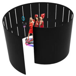 360 Video Booth Green Screen Portable Photo Booth Enclosure Backdrop Photobooth Background with RGB LED Lights for Parties