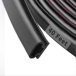 TEMU 40ft Self-adhesive Weather Stripping - Flexible Rubber Door Seal For Insulation, Wind & Noise Reduction