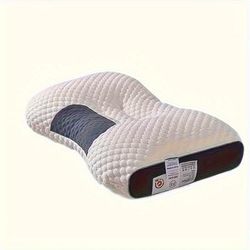 TEMU 1pc Neck Pillow For Cervical Support - Ergonomic Pillow, 100% Polyester, Use For Side/back/stomach Sleepers