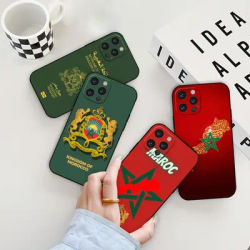 Morocco Flag Passport Luxury Phone Case For iPhone 16 15 14 13 12 11 Pro Max Plus Mini Funda Apple