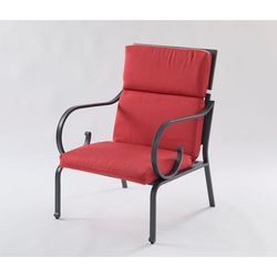 Riviera Steel Deep Seat Patio Chair by BrylaneHome in Black