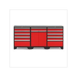 NewAge Garage Cabinets PRO Red 4-Piece Garage Cabinet Set with Stainless Steel Top