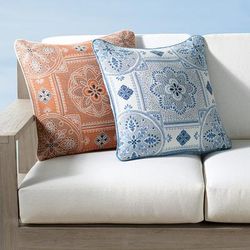Marza Tile Indoor/Outdoor Pillow - Air Blue - Frontgate