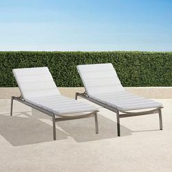 Set of 2 Channeled Chaise Cushions - Standard, Air Blue - Frontgate
