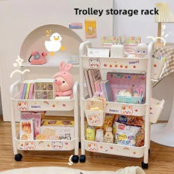 1pc multi-layer storage rack, multi-layer classified storage, universal roller design, suitable for multiple scenarios