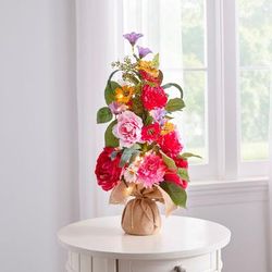 24"H Pre-Lit Mia Spring Tabletop Tree by BrylaneHome in Pink