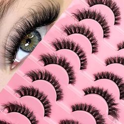 TEMU Pairs 6d Fluffy Lashes Makeup Eyelashes Soft Fluffy Lashes False Eyelashes Handmade Reusable Short Natural Eyelashes Extension Eyelashes 3d Faux Cils