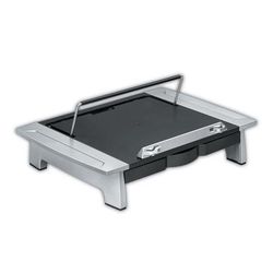 Fellowes 8036601 Office Suites Monitor Riser Plus, 19.88" x 14.06" x 4" to 6.5", Black/Silver, Supports 80 lbs