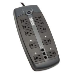 Tripp Lite TLP1008TEL Surge Suppressor, 10 Outlets, 8 ft Cord, 2395 Joules, Black