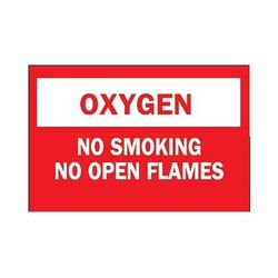 Brady Chemical & Hazardous Material Signs, Oxygen/No Smkg/No Open Flames, Plstc,Rd/Wt (262-25138)