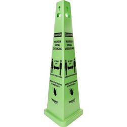 Impact Products 9140SM Social Distancing 3 Sided Safety Cone, Fluorescent Yellow IMP9140SM