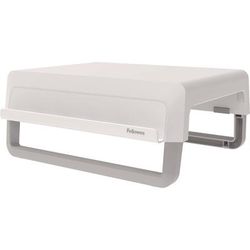 Fellowes Breyta Monitor Stand, 13.94" x 11.97" x 3.25" to 6", White, Supports 33 lbs (FEL100098565)