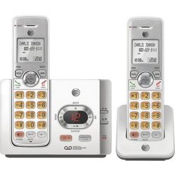 AT&T EL52215 Cordless Phone, w/2 Handsets, 5-3/5"x3-2/5"x5-3/5", Silver ATTEL52215