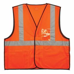Ergodyne Glowear Safety Vest, Id Holder, Type-R Class 2, Large/x-Large, Orange, 8216Ba