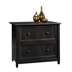 Sauder Edge Water 33"w X 23-7/16"d Lateral 2-Drawer File Cabinet, Estate Black