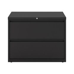 Workpro 36"w X 18-5/8"d Lateral 2-Drawer File Cabinet, Black