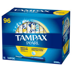 Tampax Pearl Regular Absorbency Tampons, Pack Of 96