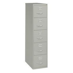 Workpro 26-1/2"d Vertical 5-Drawer File Cabinet, Light Gray