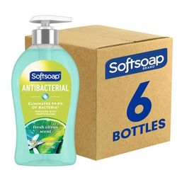 Softsoap Antibacterial Soap, Fresh Citrus Scent, 11.3 Oz, Pack Of 6 Pump Bottles