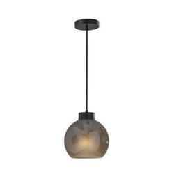 Adesso Atticus Chandelier Pendant Lamp, 9"w, Smoked Glosted Glass Shade/black Base