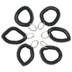 Universal Wrist Coils With Key Rings, Black, Pack Of 6 Coils