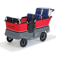 Winther Turtle Kiddy Bus And Stroller, 6 Seats, 40"h X 70"w X 30"d, Red/gray