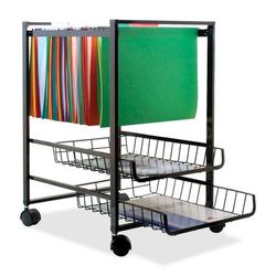 Advantus Letter-Size Mobile File Cart, 19 1/2"h X 16"w X 13"d, Black
