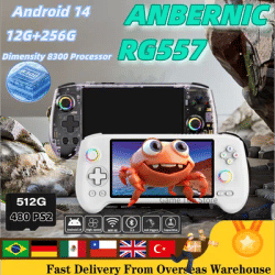 ANBERNIC RG 557 Retro Video Player RG557 Handheld Game Console 5.48" AMOLED Screen Android Supports FOTA WIFI Streaming PSP PS2