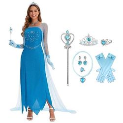 Mascherata Principessa Regina delle nevi Gelido Halloween Adulti Per donna Natale Halloween Carnevale Halloween Vestirsi