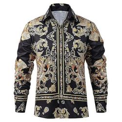 Retrò Vintage Anni '80 Camicia Hippie Retrò Costume Per uomo Mascherata Feste Casual Quotidiano Parata dell'Orgoglio Adulti Camicia
