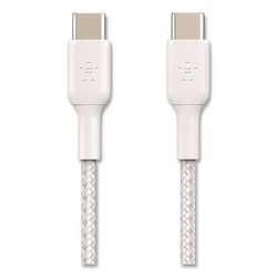 Belkin BOOST CHARGE Braided USB-C to USB-C Cable, 3.3 ft, White (BLKCAB004BT1MWH)