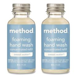 Method Refill + Reuse Foaming Hand Soap Refill, Sweetwater, 1 oz Refill Bottle, 2/Pack (MTH356011)