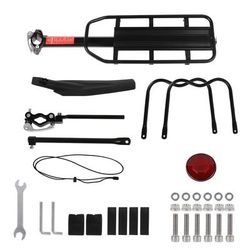 TEMU 1pc Stainless Steel Bicycle Rear Rack With Bag Mounts And Adjustable Fender, Non-oem Rear Carrier For Mountain And Road Bikes