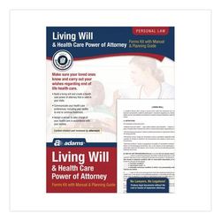 Adams Living Will and Healthcare POA Form Kit with Instructions and Digital Download, 8.5 x 11, Unlimited Number of Forms (ABFK306)