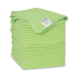 Boardwalk Microfiber Cleaning Cloths, 16" x 16", Green, 24/Pack (BWK16GRECLOTHV2)