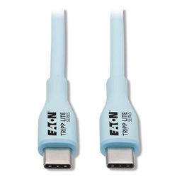 Tripp Lite by Eaton USB-C Antibacterial Cable, USB 2.0, USB Type-C (USB-C) to USB Type-C (M/M), 6 ft, Light Blue (TRPU040AB006CSL)