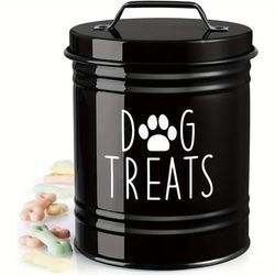 TEMU Rustic Metal Dog Food Storage Container - Moisture-proof, Round Pet Food Bin For Home & Party Gifts