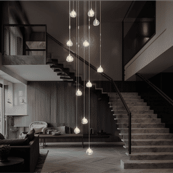 Sage | Modern Staircase Chandelier | 25 Lights / Warm White (3000k) | Living Room Lighting | MOD LIGHTING