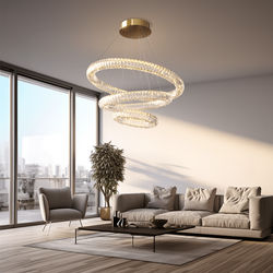 Janice | Luxury Crystal Chandelier | 5 Rings / Cool White (6000k) | Bedroom Lighting | Living Room Lighting | Indoor Lighting | MOD LIGHTING