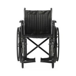 Medline 18" Wide K1 Basic Vinyl Wheelchair with Full-Length Arms and Swing-Away Footrests, 1 EA (K1186V11S)