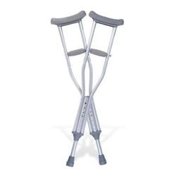 Medline Standard Aluminum Crutches with Push-Button Adjustment, Child, 4' - 4'6", 275 lb. Capacity, 8/CS (G53314-8)