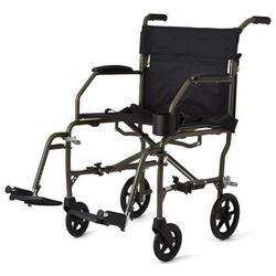 Medline Ultralight Transport Chair, Silver, 1 EA (MDS808200F3S)