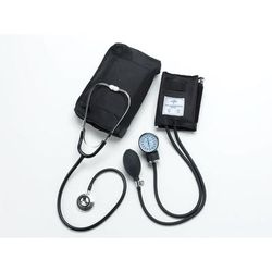 Medline Dual-Head Stethoscope and Handheld Aneroid Sphygmomanometer Combination Kit, Adult, Black, 1 EA (MDS9120)