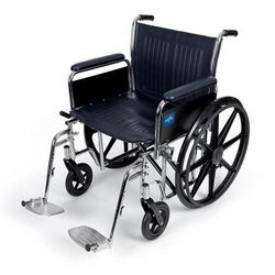 Medline Excel Extra-Wide Wheelchair, 20" Seat, Removable Full-Length Arms, Swing-Away Footrests, 1 EA (MDS806700FLA)